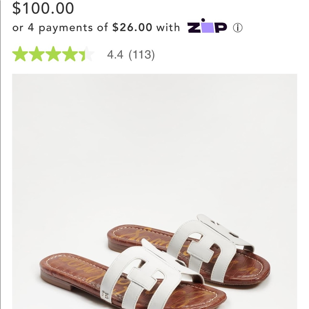 Sam Edelman white bay slide sandal